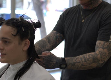 Professional stylist at Sanctum Studio Perth attending to a client in Subiaco, Western Australia, AU.