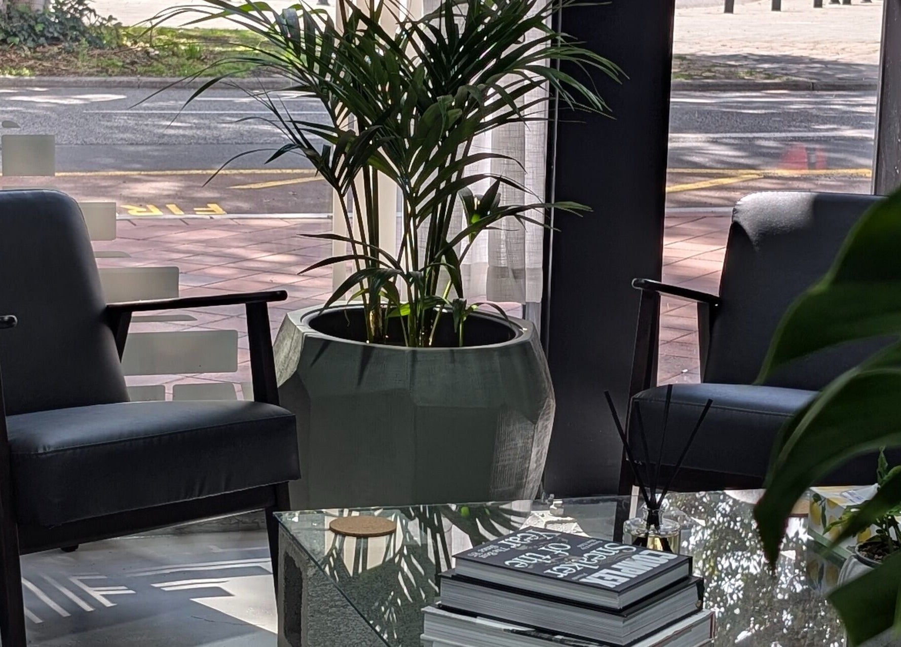 Relaxing seating area with plants at Sanctum Studio Perth, Subiaco, Western Australia, AU.