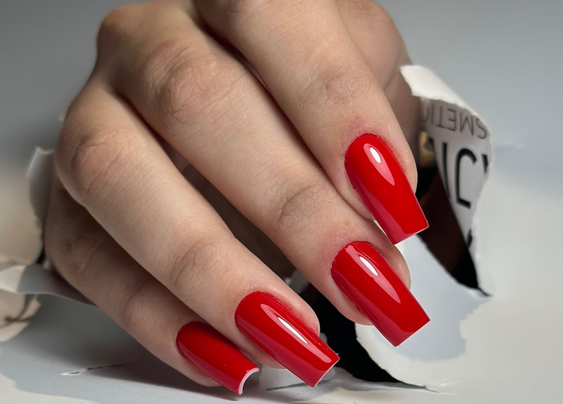 Elegant manicure with bright red nails from Simple by Eleonora Velinova in Sofia, Sofia City Province, BG.