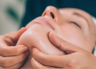 Facial massage at KaHBee by Lee, Torrance, California, US, promoting relaxation and rejuvenation.
