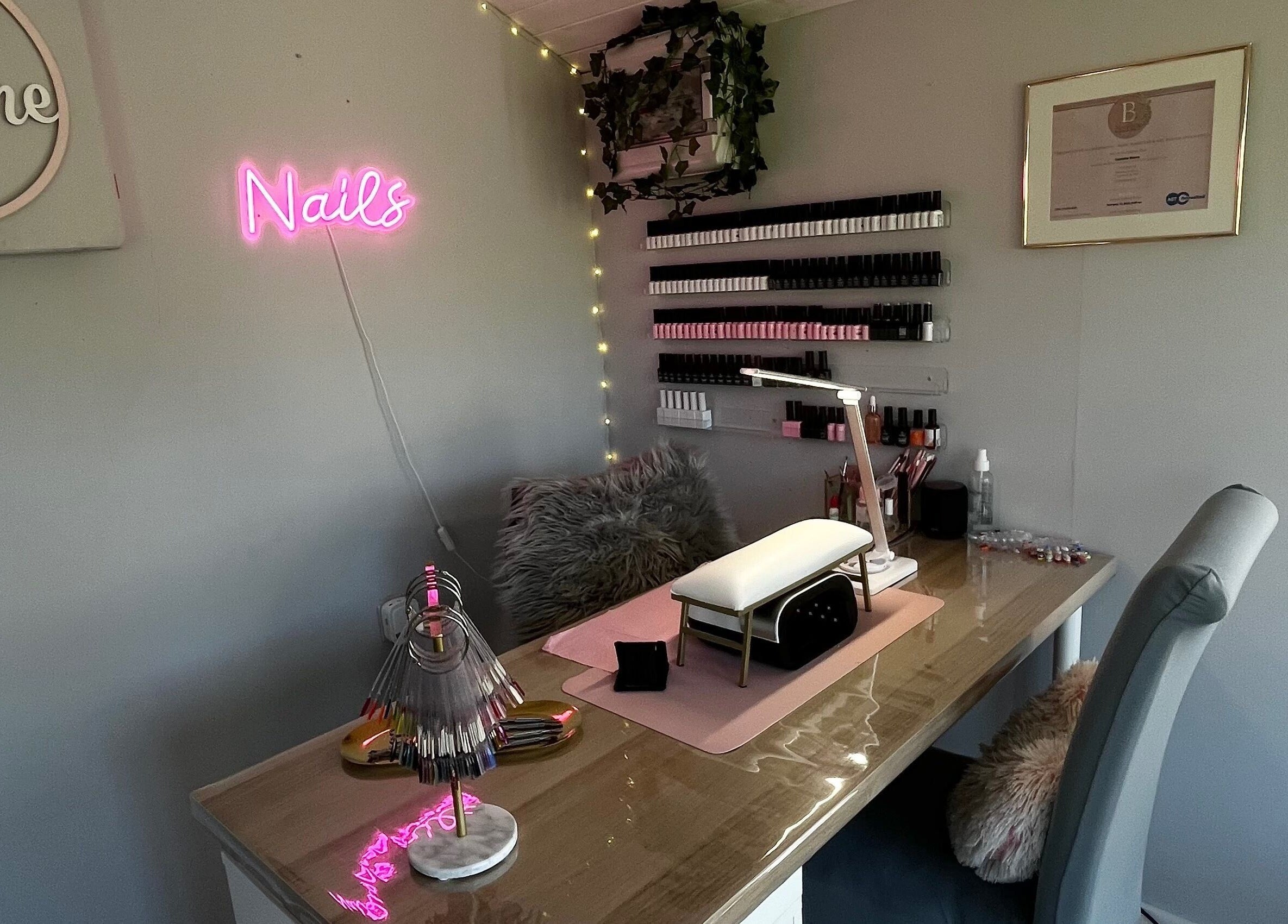 Nail studio at Nails By Caoimhe in Castlebar, County Mayo, IE, featuring a stylish workspace and vibrant decor.