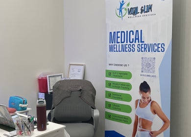 VitalSlim Wellness Services office in Chandler, Arizona, US featuring medical wellness service banner.