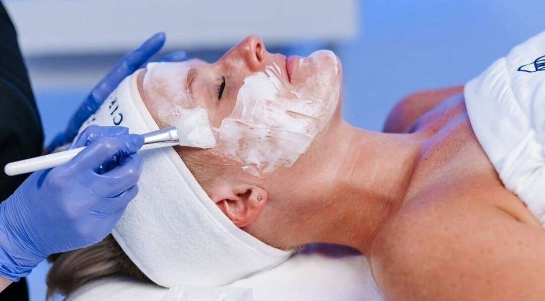 Facial treatment at Sofia Beauty and Spa bh, Fort Lauderdale, Florida, US with soothing cream application.