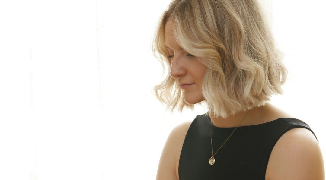 Stylish blonde hairstyle at Georgia Holmes Hair, Langport, England, GB.