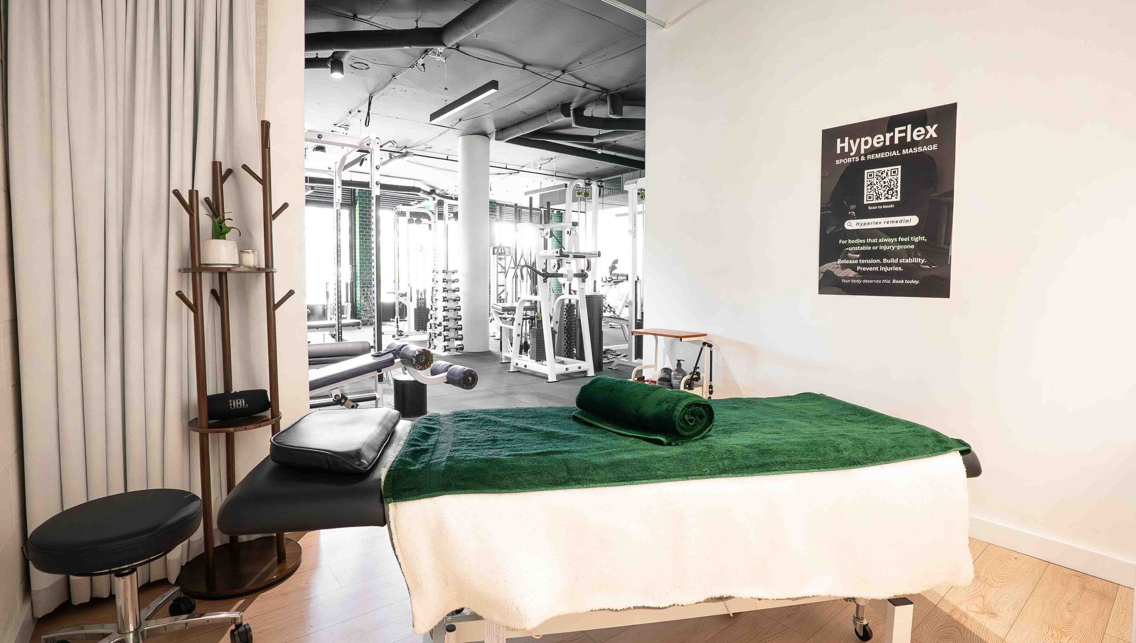 Massage room at Hyperflex Sports & Remedial Massage, Hurlstone Park, New South Wales, AU. Inviting and serene.