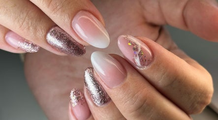 Elegant glitter nail design at Luna Nails in Bradford, England, GB showcasing stylish nail art.