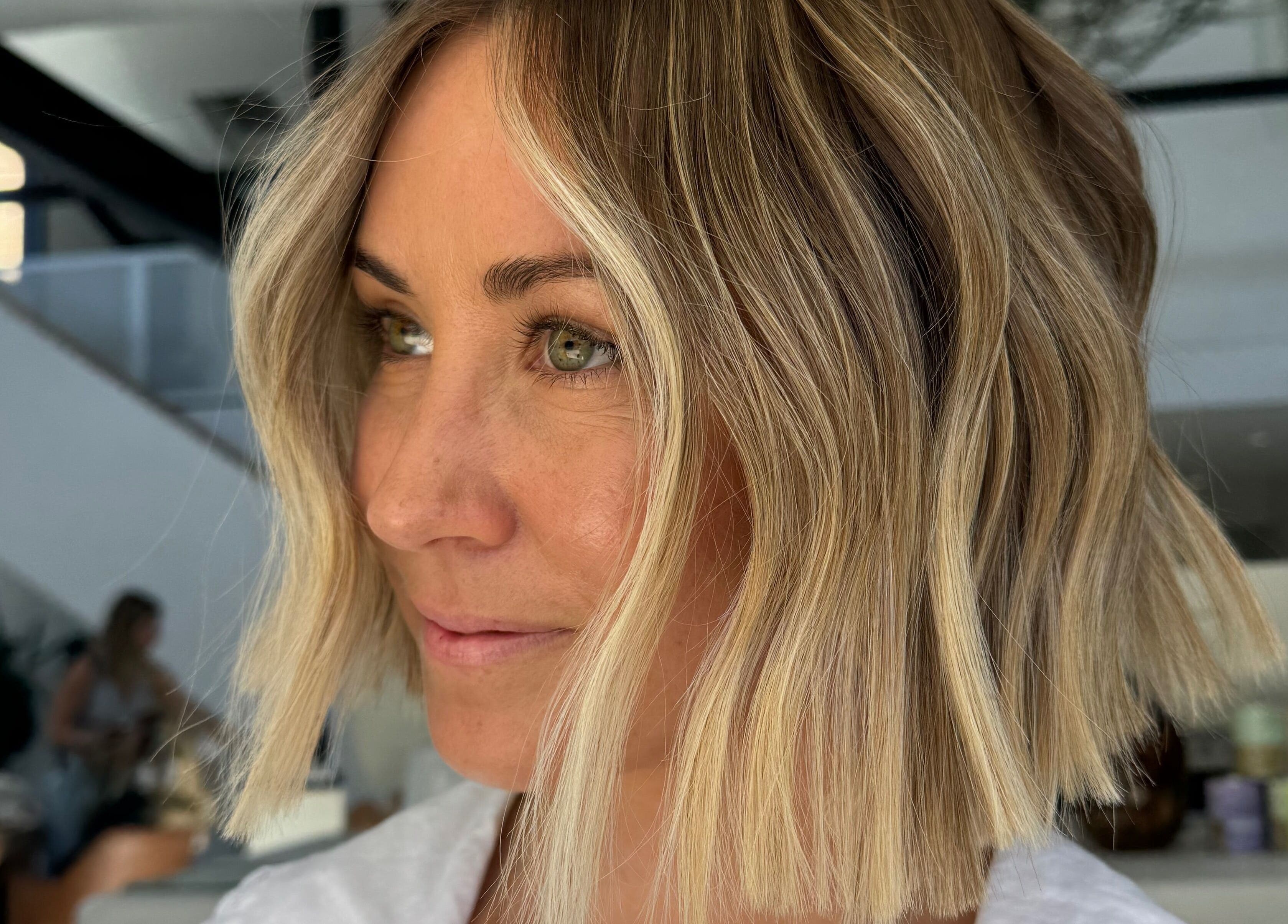 Close-up of stylish bob haircut at VÉRAH, Yeppoon, Queensland, AU beauty venue.