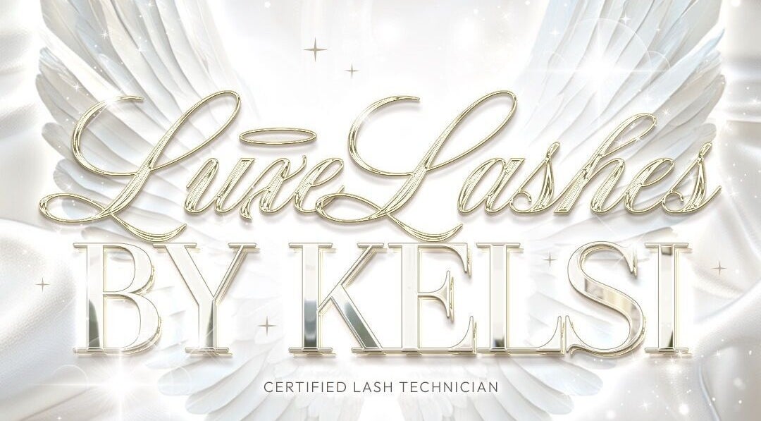 Elegant LuxeLashes by Kelsi sign at Bykelsigallagher, Stoneyburn, Scotland, GB, showcasing lash services.