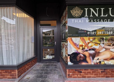Entrance of Inlux Thai Massage & Spa, Pukekohe, Auckland, NZ, with inviting exterior and spa imagery.