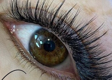 Close-up of a beautifully done eyelash extension at Nail Art Welly, Wellington, Wellington Region, NZ.