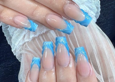 Stunning aqua nail art at Nail Art Welly, Wellington, Wellington Region, NZ.