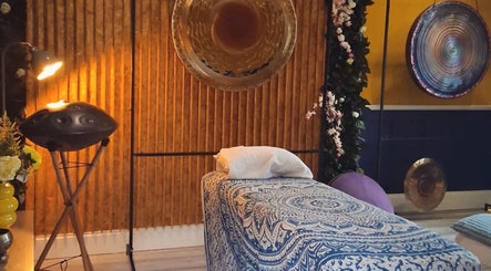 Relaxing massage room at Dublin Healing in Dublin, County Dublin, IE featuring soothing decor and ambient lighting.