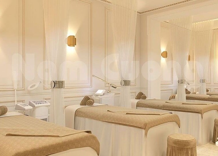 Không gian trị liệu tại Beautymaster Spa, Hà Nội, Hà Nội, VN với ánh sáng ấm và giường massage sang trọng.