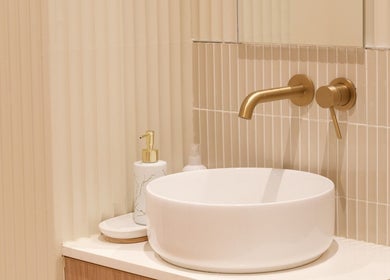 Elegant sink setup at New Star Massage and Head Therapy in Marrickville, New South Wales, AU.