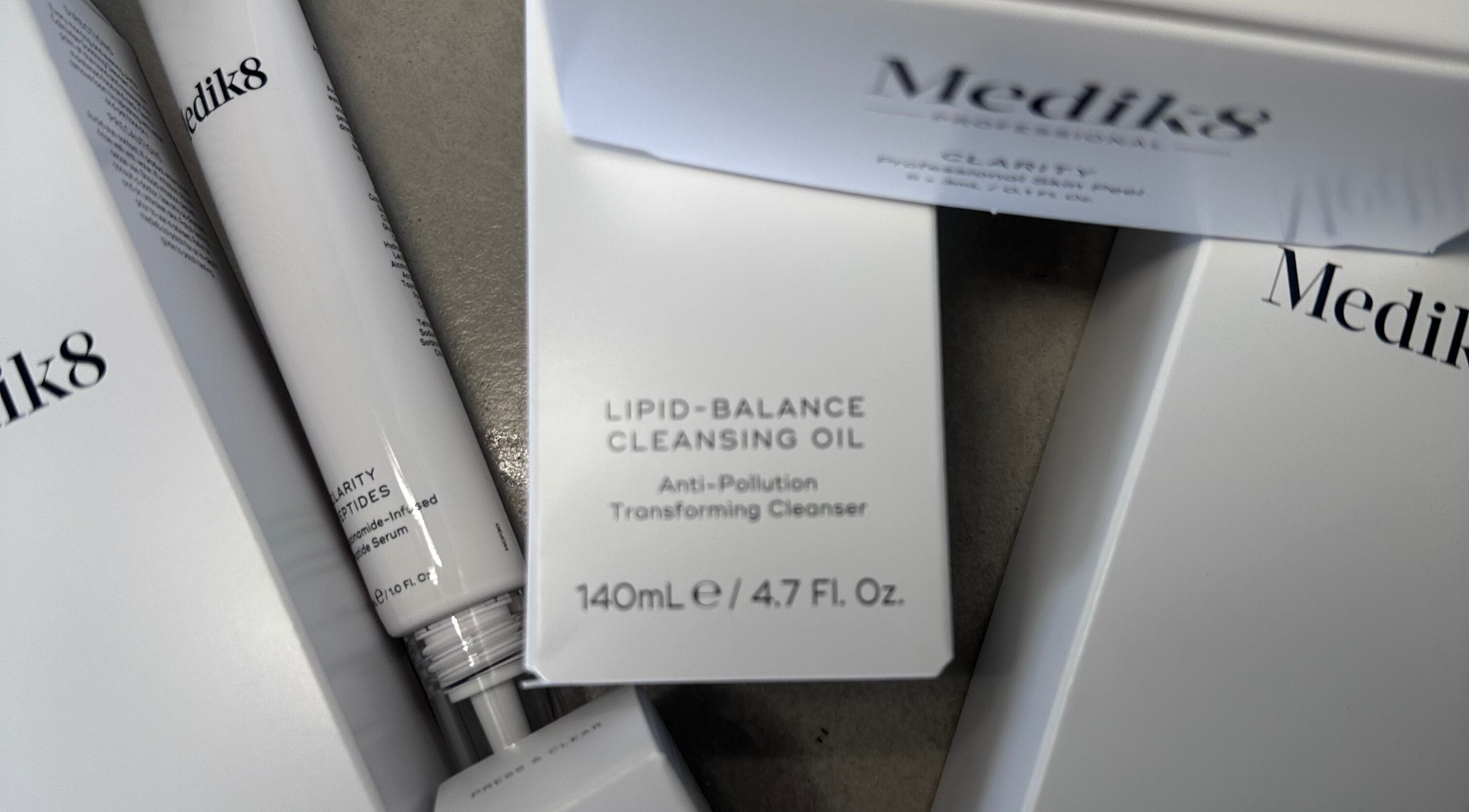 Medik8 cleansing oil at SKN Lab Yorkshire in Wakefield, England, GB. Premium skincare selection.