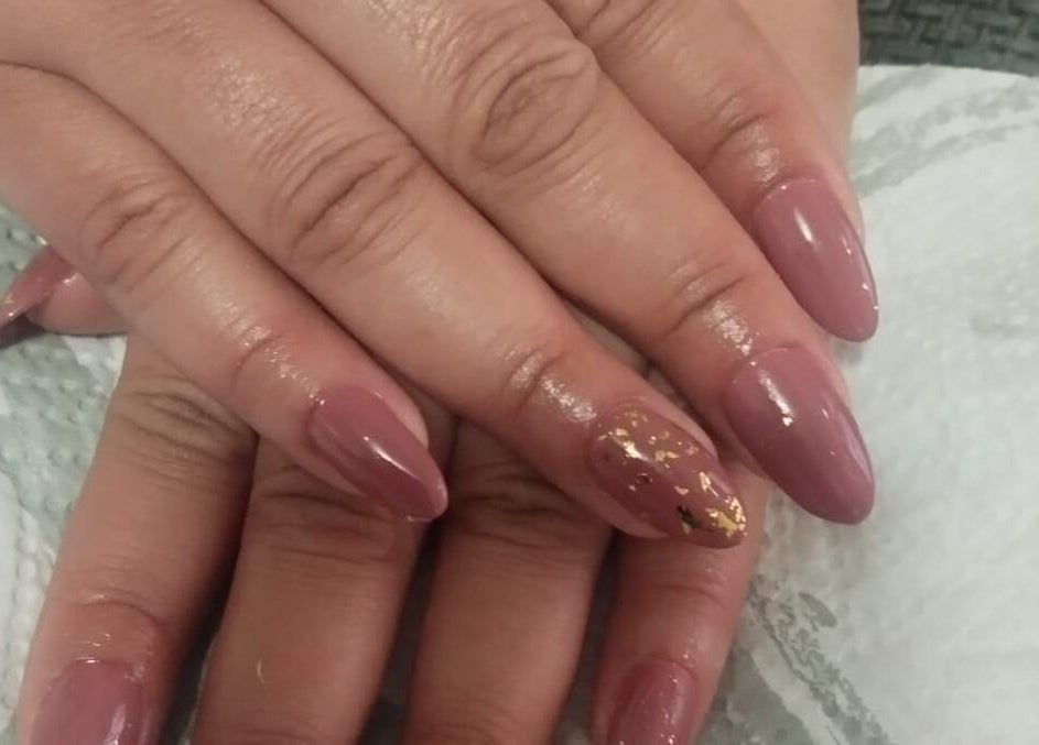 Elegant mauve manicured nails at ZamZam Nails & Beauty, Cape Town, Western Cape, ZA.
