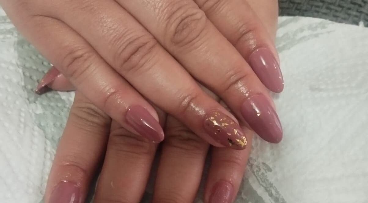 Elegant mauve manicured nails at ZamZam Nails & Beauty, Cape Town, Western Cape, ZA.