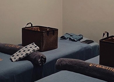 Elegant massage setup at 7Breaths Massage Boutique, Auckland, Auckland, NZ highlighting luxury and relaxation.