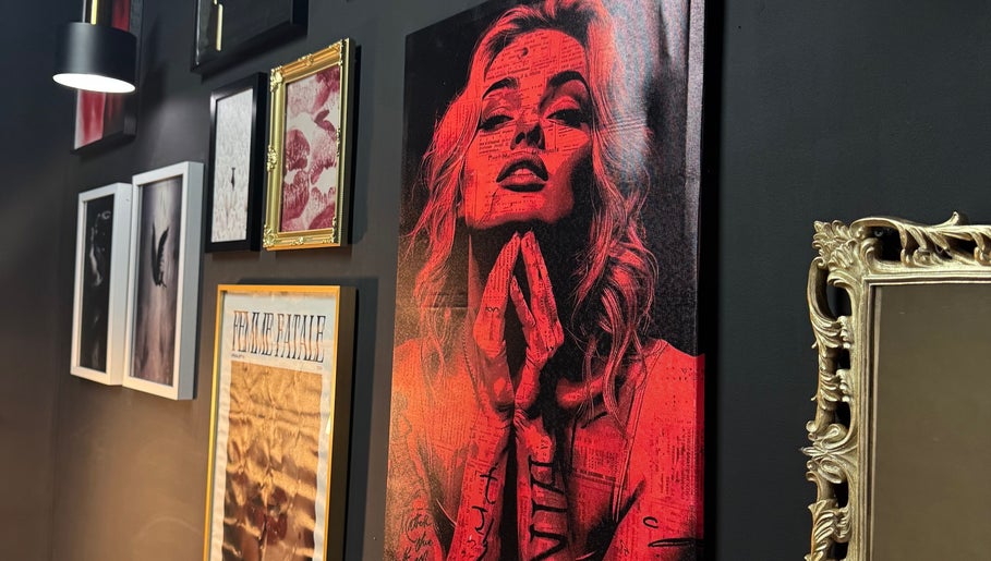 Gallery wall at Sirenstudio_co, Blacksmiths, New South Wales, AU highlighting vibrant artwork.