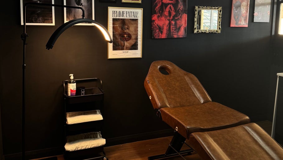 Sirenstudio_co massage room with brown recliner chair, Blacksmiths, New South Wales, AU.