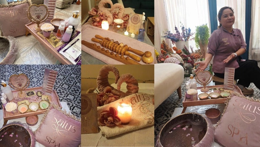 Cozy spa setup with products at Salus Spa - Home Service - سالس سبا - خدمة منزلية, Jeddah, SA.