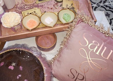 Relaxing setup at Salus Spa - Home Service - سالس سبا - خدمة منزلية in Jeddah, SA. Perfect for pampering.