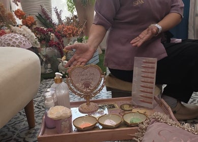 Tranquil beauty setup at Salus Spa - Home Service - سالس سبا - خدمة منزلية, Jeddah, SA with lotions and decor.
