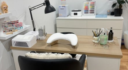 Manicure station at Cece Valley Nail Boutique, Angle Vale, South Australia, AU. Modern setup with tools and polish.