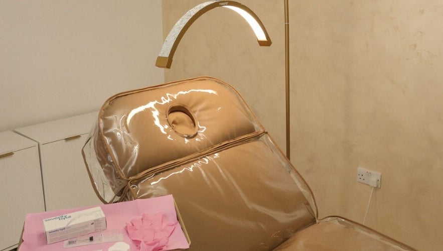 Luxurious treatment chair at Kissed Clinic - Harlow, featuring modern aesthetics in Harlow, England, GB.