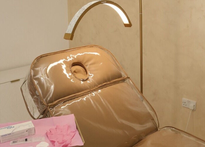 Luxurious treatment chair at Kissed Clinic - Harlow, featuring modern aesthetics in Harlow, England, GB.