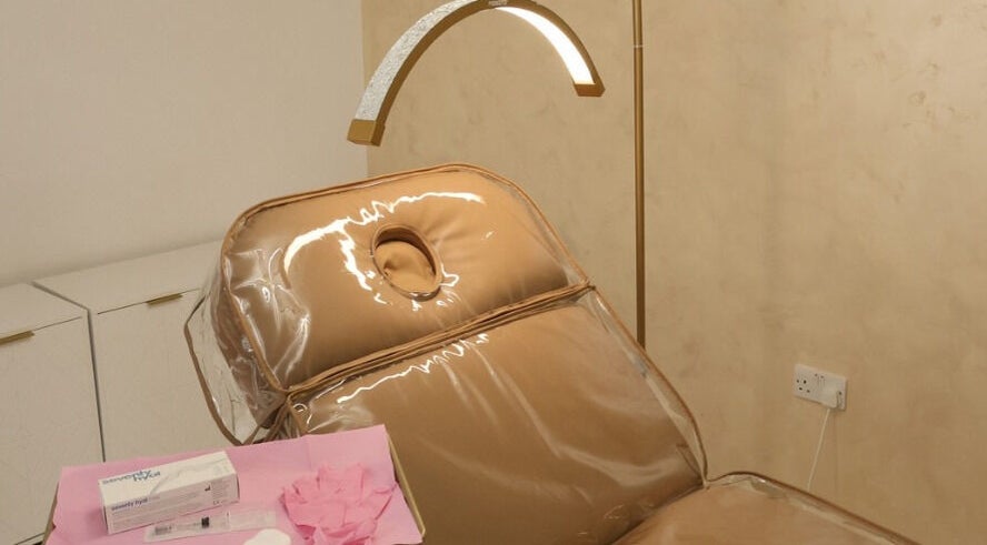 Luxurious treatment chair at Kissed Clinic - Harlow, featuring modern aesthetics in Harlow, England, GB.