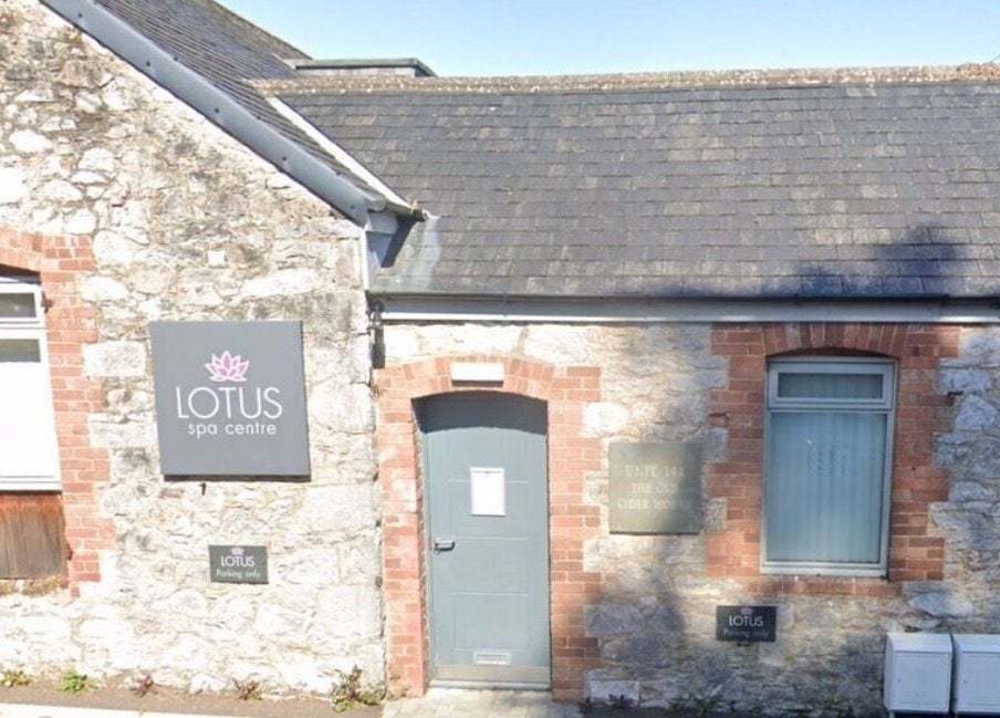 Front view of LTbeauty, a quaint stone building in Newton Abbot, England, GB.