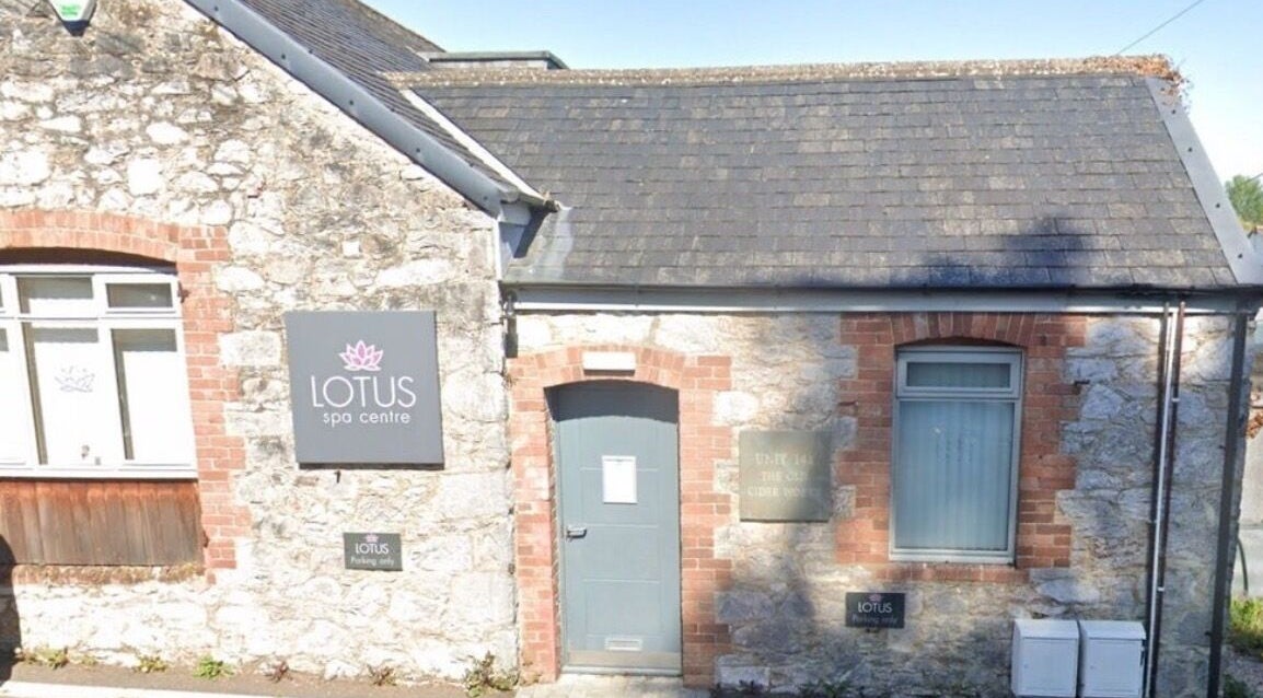 Front view of LTbeauty, a quaint stone building in Newton Abbot, England, GB.
