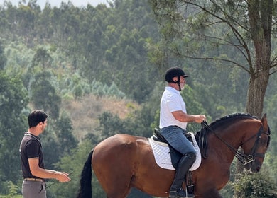 Scott Brodie - Central Coast horse riding session at Peats Ridge, New South Wales, AU amidst lush greenery.