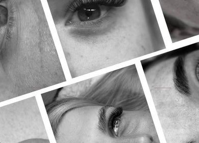 Closeup of eyes highlighting lash extensions at Beauty by Brydie, Thirsk, England, GB.