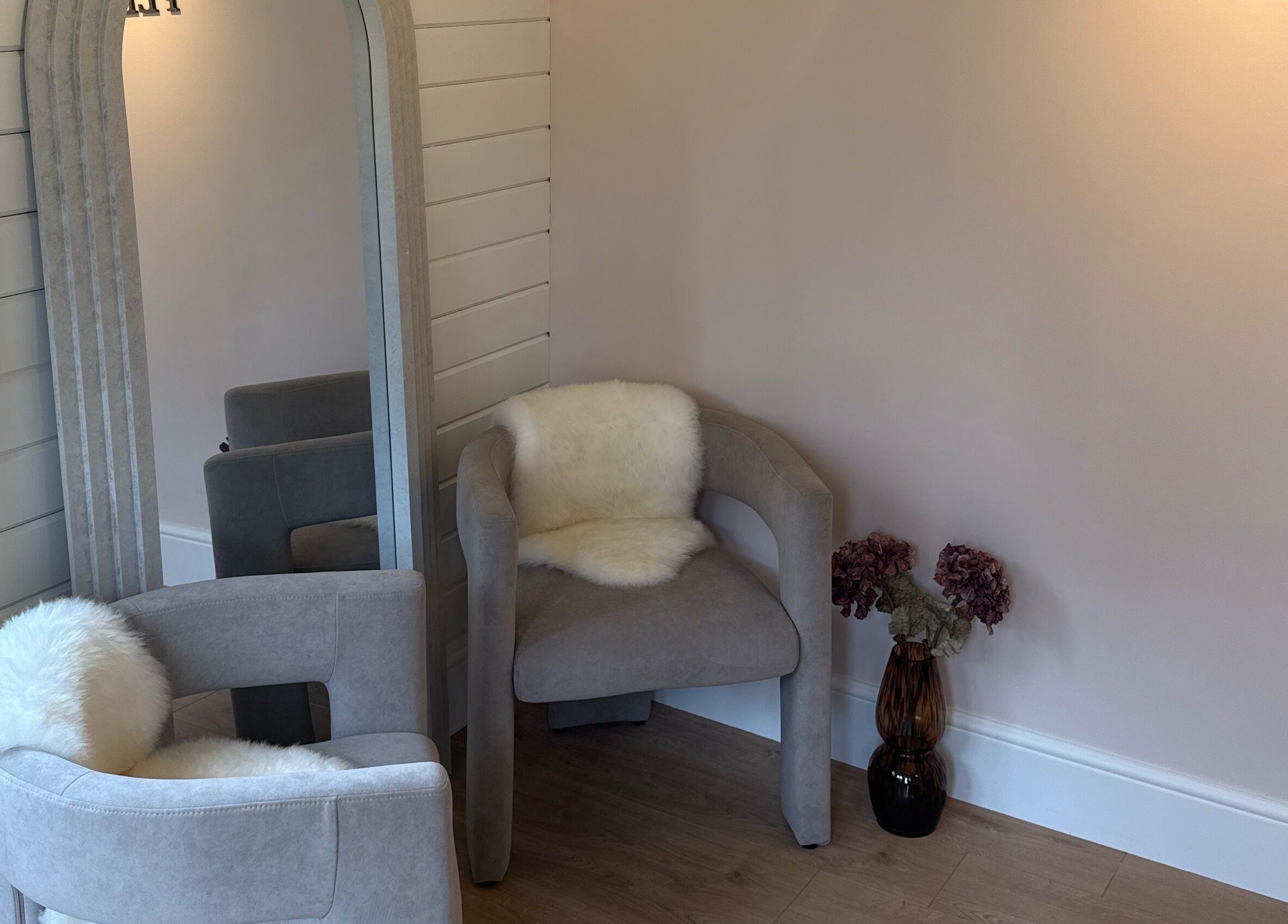 Cozy seating with plush decor at Aesthetically pleasing by lottie, Banstead, England, GB.