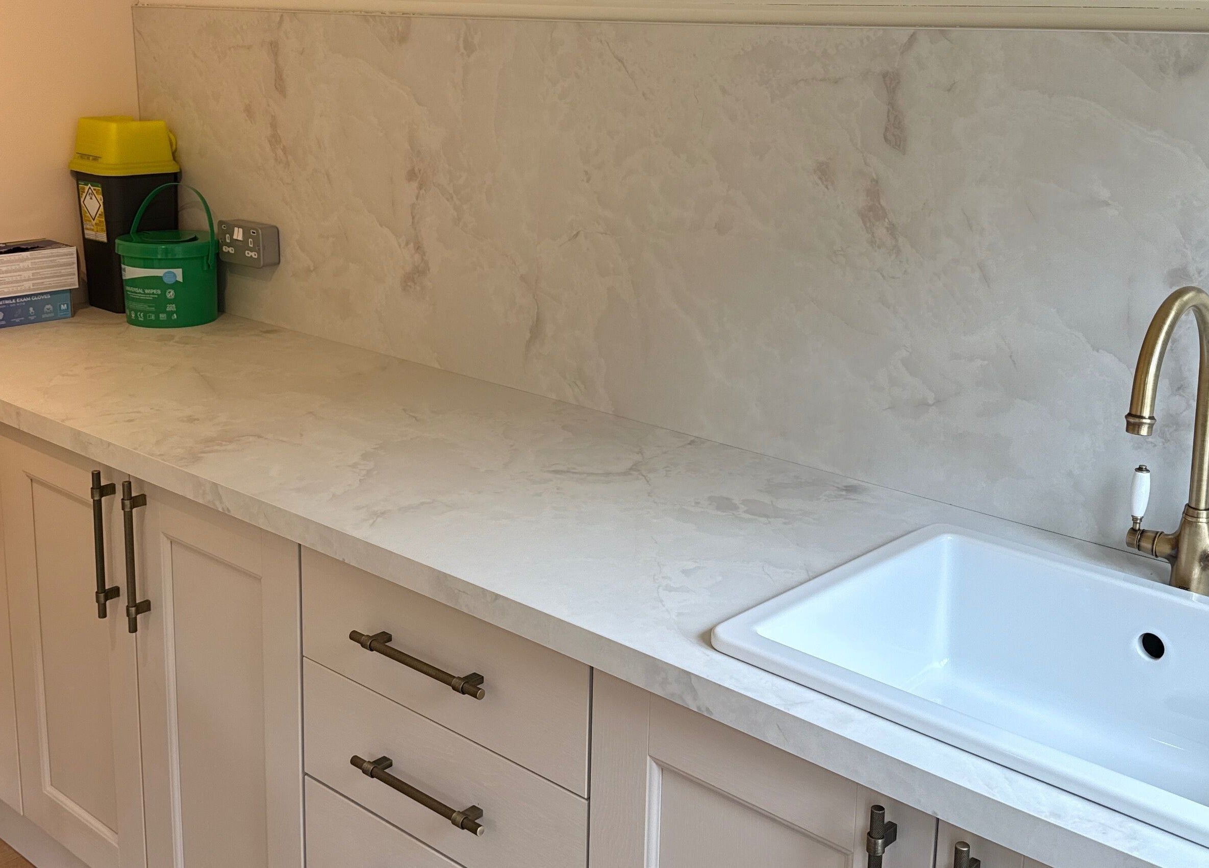 Modern sink and countertop at Aesthetically pleasing by lottie, Banstead, England, GB.