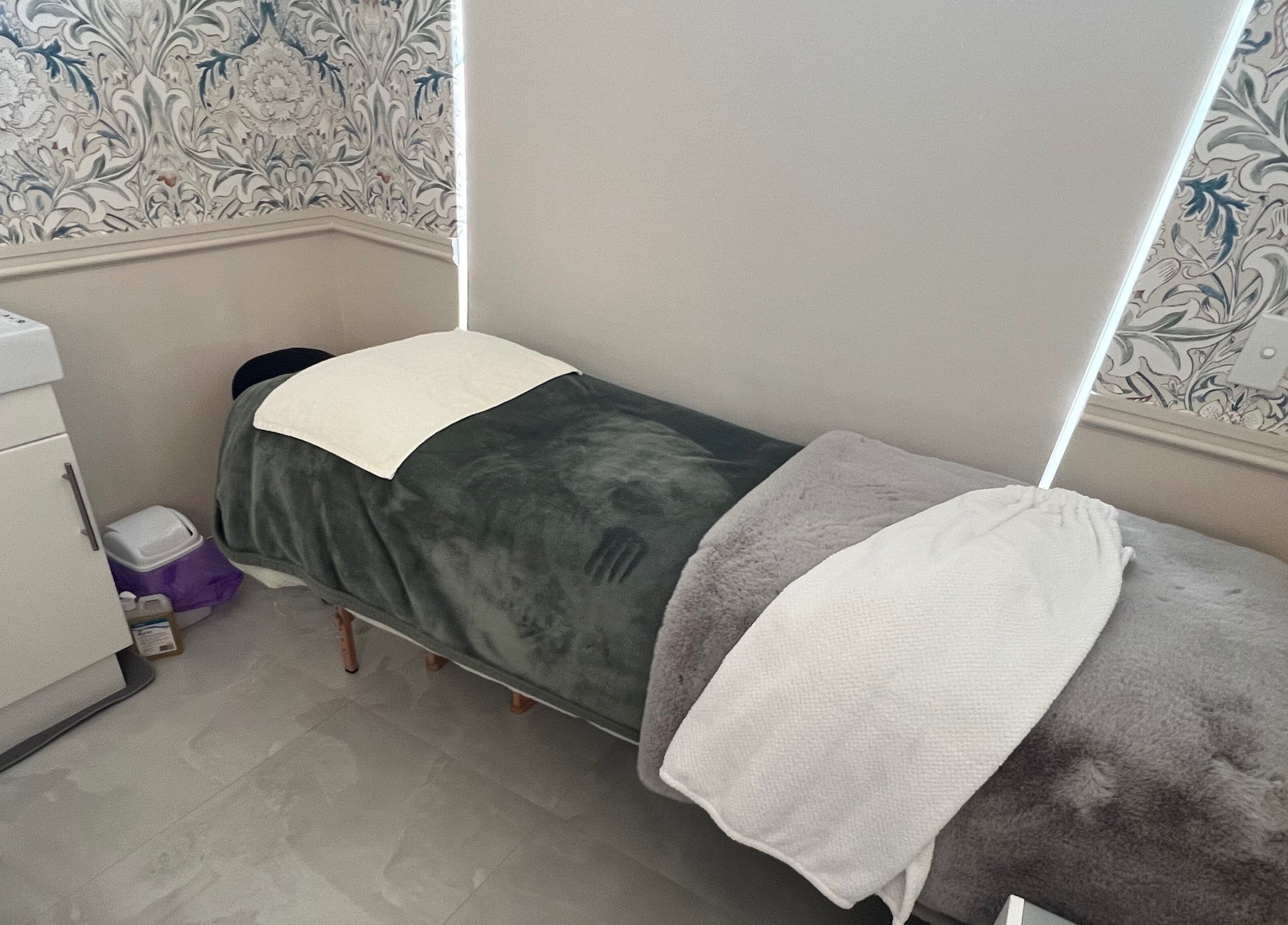 Relaxing treatment room at Derma Lift Studio in Winthrop, Western Australia, AU with serene decor.