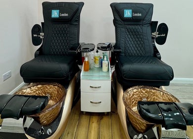 Elegant pedicure chairs at Saint Nails Caterham, Caterham, England, GB, offering ultimate comfort and style.