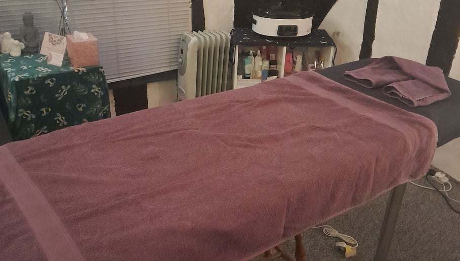 Relaxing therapy room at Align & Revive Holistic Therapy in Knaresborough, England, GB.