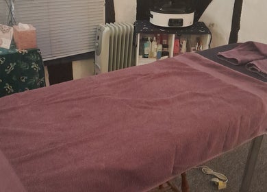 Relaxing therapy room at Align & Revive Holistic Therapy in Knaresborough, England, GB.