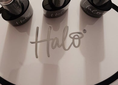 Halo nail polish display at Align & Revive Holistic Therapy in Knaresborough, England, GB.