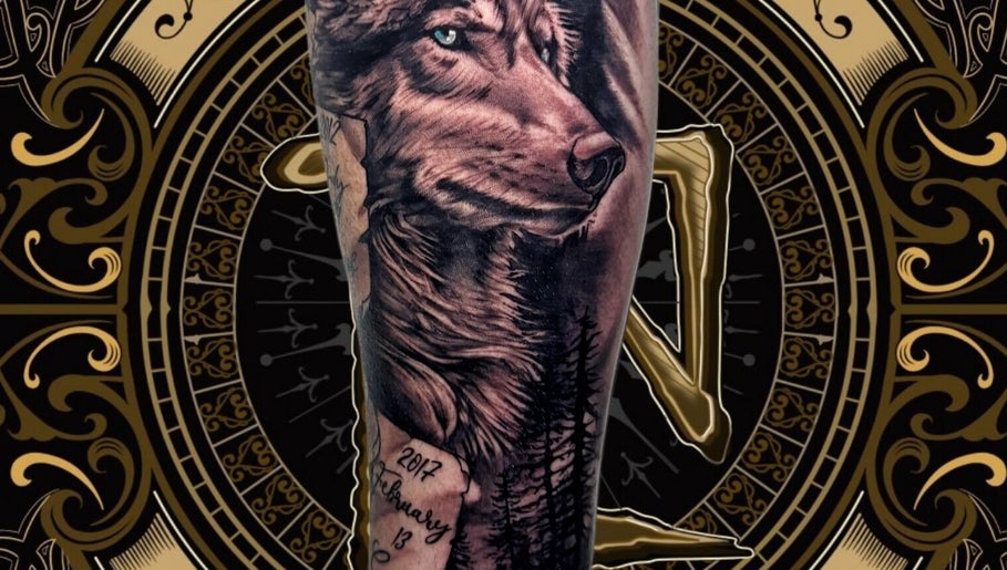 Detailed wolf tattoo at Zamani Ink, Cambridge, Waikato Region, NZ exemplifying artistic excellence.