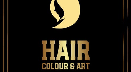 Hair Colour & Art logo with gold design in Dundas Valley, New South Wales, AU.