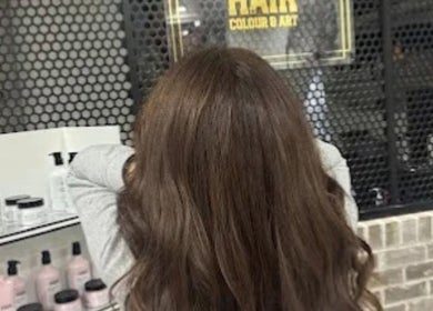 Stylish long brown hair at Hair Colour & Art, Dundas Valley, New South Wales, AU.