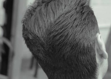 Close-up of a textured men's haircut at Mens Haircut Windsor by Ritzy’s, Windsor, England, GB.