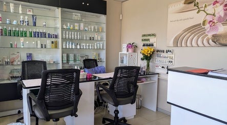 Interior of Gelah Health & Beauty, Pretoria, Gauteng, ZA with sleek design and wellness products showcased on shelves.