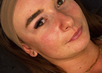 Close-up of beautifully styled lashes at Lashed By Lucy, Farnham, England, GB.