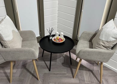 Elegant seating with a black table at Silken Beauty by Sophie, Littleport, England, GB.