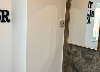 Elegant mirror and wall detail at The Blink Atelier LDN, London, England, GB.